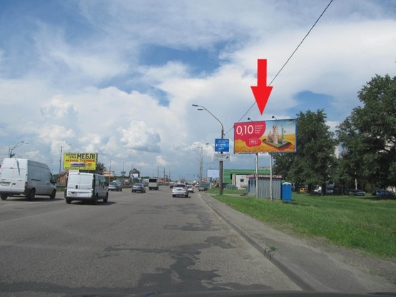 Фото рекламної площини за адресою Кольцевая дорога/ ул. Зодчих, 38 (перед зьездом с Кольцевой дороги на прос. Леся Курбаса)