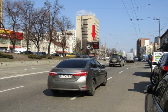Фото рекламной плоскости по адресу Голосеевский просп. (40-летия Октября просп.), 58a , ст. м. Голосеевская, гостиница "Мир", парк Голосеевский, в направл. Краснозвездного просп.