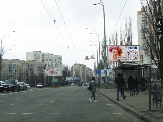 Фото рекламної площини за адресою Героїв Сталінграда проспект, 12Г (корп.2)  за світлофором Фото рекламної площини за адресою Героїв Сталінграда проспект, 12Г (корп.2)  за світлофором