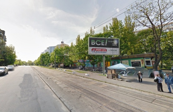 Фото рекламної площини за адресою Дегтярівська, 45 / Івана Шевцова (після світлофору)