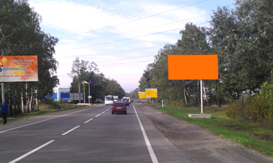 Фото рекламной плоскости по адресу ул. Новое шоссе, км 30+450 (слева), направление из Киева
