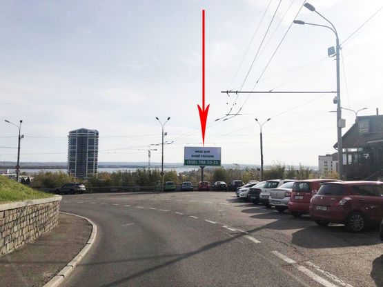 Фото рекламной плоскости по адресу t161A,просп. Дмитра Яворницького, в районі буд. №1, біля пам'ятнику Слави