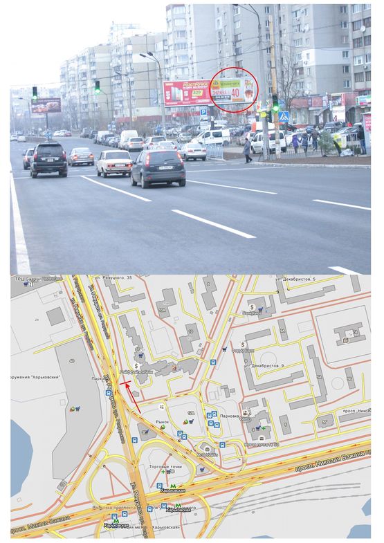 Фото рекламной плоскости по адресу Ревуцького вул. (Декабристів вул., 12/37) права