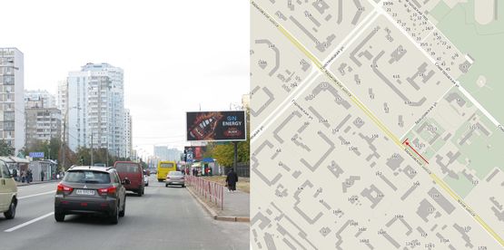 Фото рекламної площини за адресою Харківське шосе, 121/3  - навпроти універсама "Київ" Фото рекламної площини за адресою Харківське шосе, 121/3  - навпроти універсама "Київ"