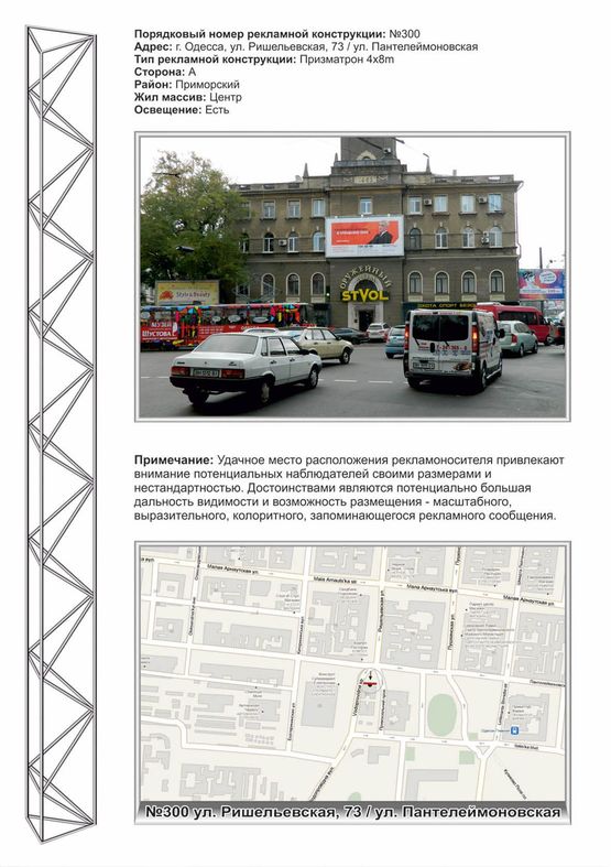 Фото рекламної площини за адресою №300 Ришельевская, 73 угол Пантелеймоновской "Оружейный дом" Фото рекламної площини за адресою №300 Ришельевская, 73 угол Пантелеймоновской "Оружейный дом"