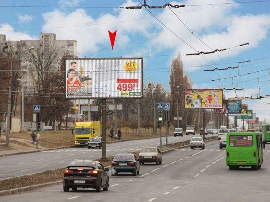 Фото рекламной плоскости по адресу Льва Ландау пр-т + Московский пр-т, 140, из центра Фото рекламной плоскости по адресу Льва Ландау пр-т + Московский пр-т, 140, из центра