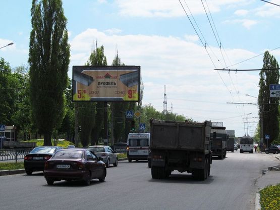 Фото рекламной плоскости по адресу Льва Ландау пр-т + Олимпийская ул., из центра Фото рекламной плоскости по адресу Льва Ландау пр-т + Олимпийская ул., из центра