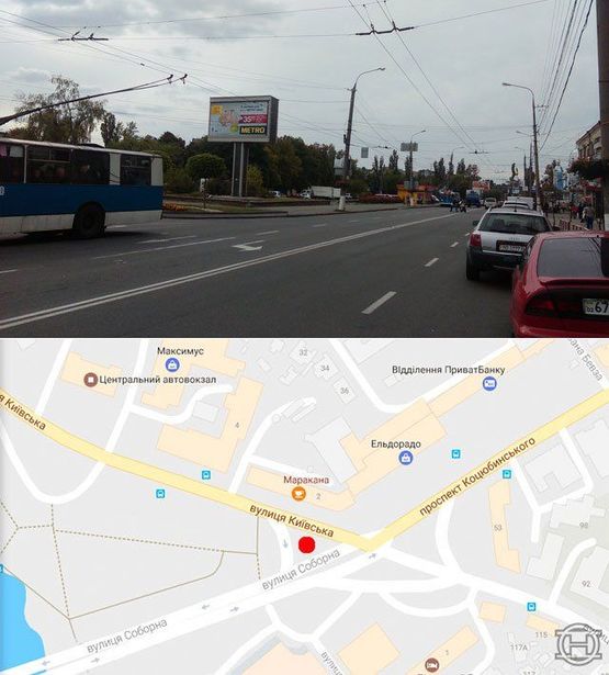 Фото рекламной плоскости по адресу площадь героев Чернобыля-ул.Соборная