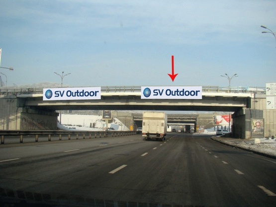 Фото рекламної площини за адресою Путепровод Б на пересечении Дружбы Народов  бул. и Надднепрянского шоссе (со стороны ст.м. Выдубичи) в напр-тцентру, справа