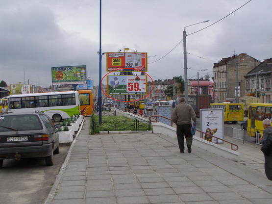 Фото рекламної площини за адресою Городоцька  К3( приміський вокзал, напроти привокзальний ринок ст. В нижній №9 ) Фото рекламної площини за адресою Городоцька  К3( приміський вокзал, напроти привокзальний ринок ст. В нижній №9 )