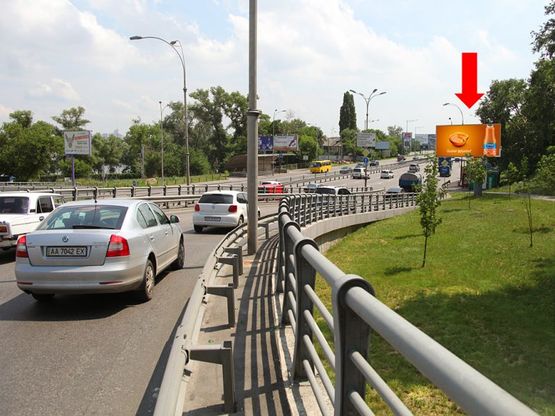 Фото рекламної площини за адресою Надднепрянское шоссе, мост Патона, съезд с Дружбы Народов бул., в сторону мост Южный Фото рекламної площини за адресою Надднепрянское шоссе, мост Патона, съезд с Дружбы Народов бул., в сторону мост Южный