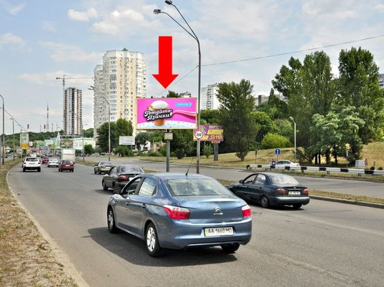 Фото рекламной плоскости по адресу Саперно-Слободская ул., 80м. от АЗС "Укрнафта" в сторону моста Южного