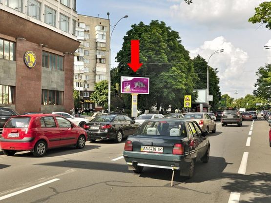 Фото рекламной плоскости по адресу Омеляновича-Павленка ул. (бывш. Суворова ул.), в сторону Славы пл.