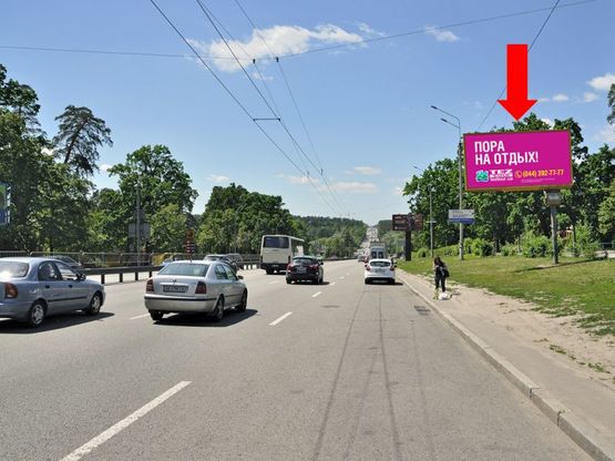 Фото рекламної площини за адресою Победы пр., 144, ас "Дачная", из центра