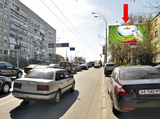 Фото рекламной плоскости по адресу Черновола ул., 26/2 / Андрющенка ул., в сторону Победы пр.