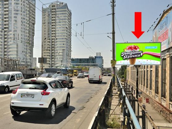 Фото рекламної площини за адресою Гетьмана ул. / Победы пр., на мосту, ст. м. "Шулявская", в сторону ТРЦ "Космополит"