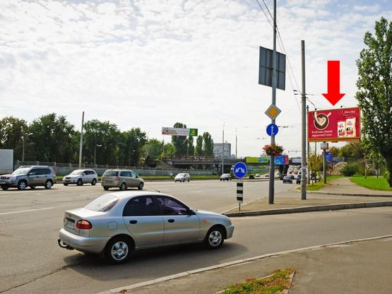 Фото рекламної площини за адресою Броварской пр., поворот на Малышка ул., в сторону ст. м. "Левобережная"