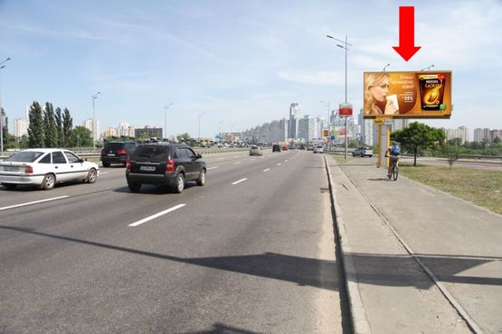 Фото рекламної площини за адресою Бажана пр., развязка мост Южный, в сторону ст. м. "Осокорки"