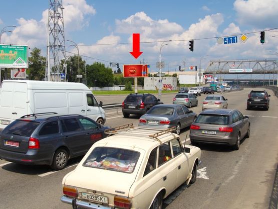 Фото рекламной плоскости по адресу Набережно-Рыбальская ул. / Электриков ул., в сторону мост Московский, Оболони