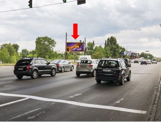 Фото рекламной плоскости по адресу Днепровская Набережная / Причальная ул. / мост Дарницкий, в сторону Бажана пр.