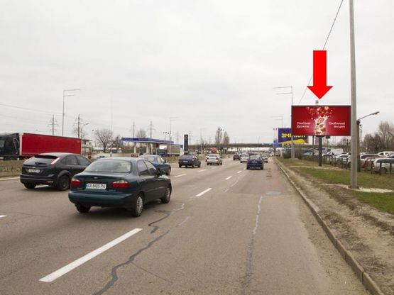 Фото рекламной плоскости по адресу Ватутина пр., 26, напротив АЗС БРСМ, в сторону Троещинского рынка, из центра Фото рекламной плоскости по адресу Ватутина пр., 26, напротив АЗС БРСМ, в сторону Троещинского рынка, из центра