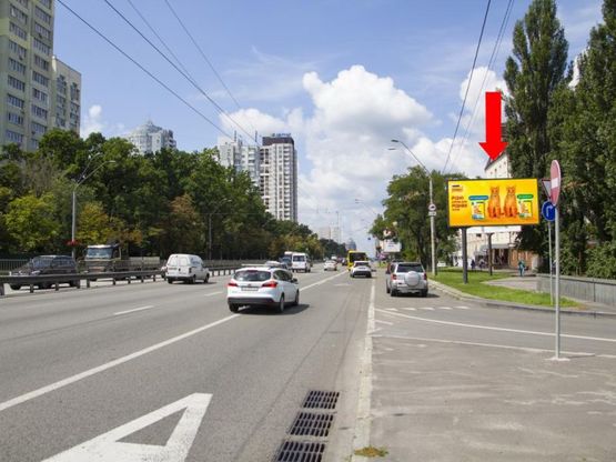 Фото рекламної площини за адресою Победы пр., 116/1 - бул. Вернадского, из центра Фото рекламної площини за адресою Победы пр., 116/1 - бул. Вернадского, из центра