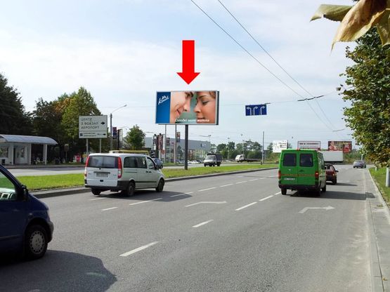 Фото рекламной плоскости по адресу Научная ул. / Кульпарковская ул., разделитель, в с торону ТРЦ "Victoria Gardens"