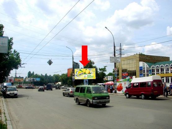 Фото рекламной плоскости по адресу Богоявленский пр. (бывш. Октябрьский пр.) / Пограничная ул. (бывш. Чигрина ул.), 246, кольцо автовокзала, возле супертаркетов "Велика Кишеня", "Технополис"