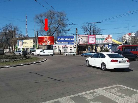 Фото рекламной плоскости по адресу Центральный пр. (бывш. Ленина пр.) / Пушкинская ул. / Наваринская ул., возле супермаркета "Эльдорадо", в сторону Рюмина ул. Фото рекламной плоскости по адресу Центральный пр. (бывш. Ленина пр.) / Пушкинская ул. / Наваринская ул., возле супермаркета "Эльдорадо", в сторону Рюмина ул.