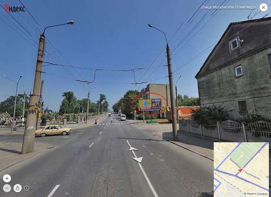 Фото рекламной плоскости по адресу Московської Олімпіади-Кишинівська(поворот з Руської)