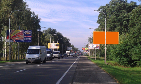 Фото рекламной плоскости по адресу ул. Новое шоссе, направление из Киева (перед ТЦ Модуль)