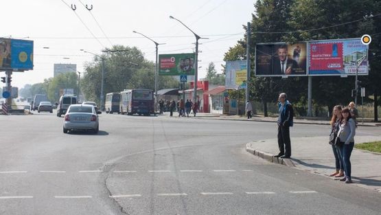 Фото рекламної площини за адресою Стрыйская ул. / Научная ул., правый, из центра Фото рекламної площини за адресою Стрыйская ул. / Научная ул., правый, из центра