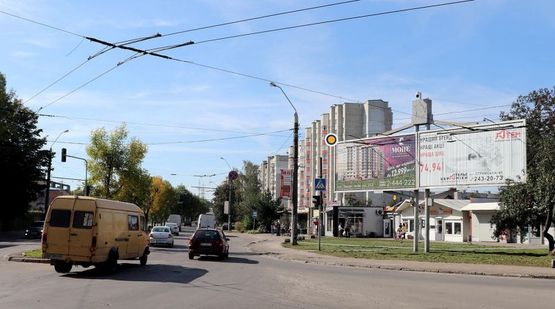 Фото рекламной плоскости по адресу Широкая ул. / Сяйво ул., от Левандовской ул., левый