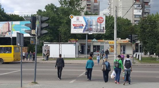 Фото рекламної площини за адресою Выговского ул., 100, вход в с-т ВАМ