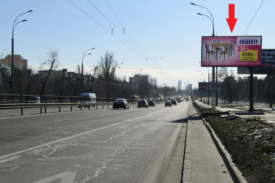 Фото рекламной плоскости по адресу Перова бул-р, 10а (АТБ-маркет, АЗС "Socar", "Glusco",Эльдорадо, Фокстрот), в направ. Броварского просп.