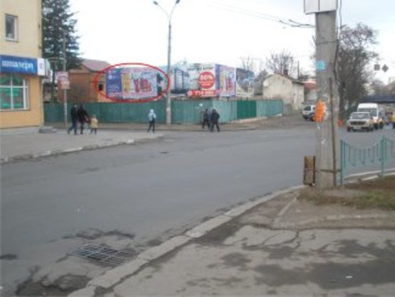 Фото рекламної площини за адресою Вовчинецька - Привокзальна перехрестя (лівий) Фото рекламної площини за адресою Вовчинецька - Привокзальна перехрестя (лівий)