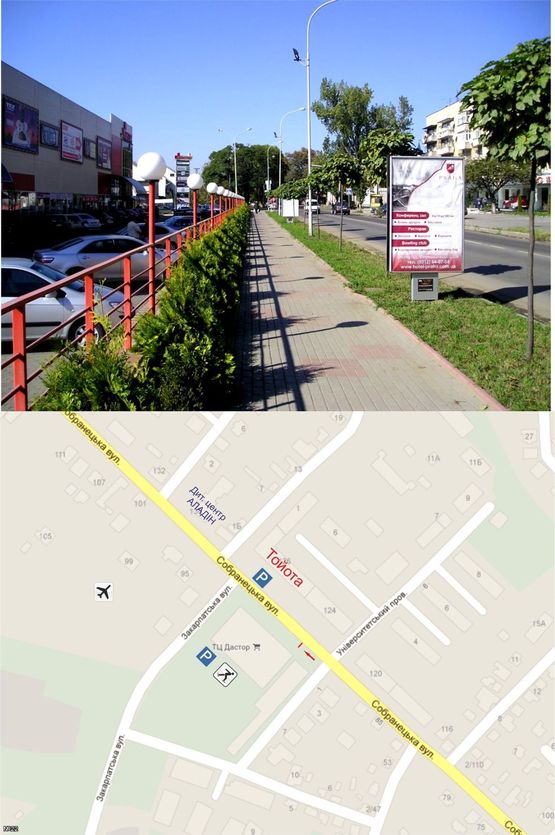 Фото рекламной плоскости по адресу вул. Собранецька, 89 (напроти ТЦ "Дастор")