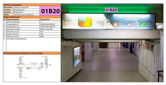 Фото рекламної площини за адресою Станция метро: Холодная Гора, Вход переход 2 Фото рекламної площини за адресою Станция метро: Холодная Гора, Вход переход 2