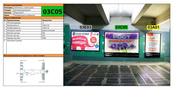 Фото рекламної площини за адресою Станция метро: Центральный Рынок, К Рынку Фото рекламної площини за адресою Станция метро: Центральный Рынок, К Рынку