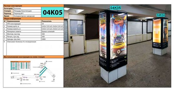 Фото рекламной плоскости по адресу Станция метро: Майдан Конституции, Колонна 4-х позиционная Фото рекламной плоскости по адресу Станция метро: Майдан Конституции, Колонна 4-х позиционная