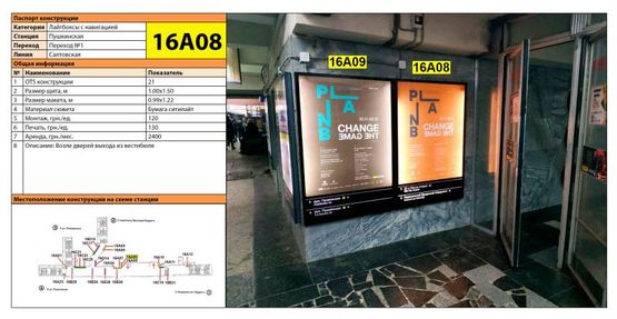 Фото рекламної площини за адресою Станция метро: Пушкинская, Возле дверей выхода из вестибюля Фото рекламної площини за адресою Станция метро: Пушкинская, Возле дверей выхода из вестибюля