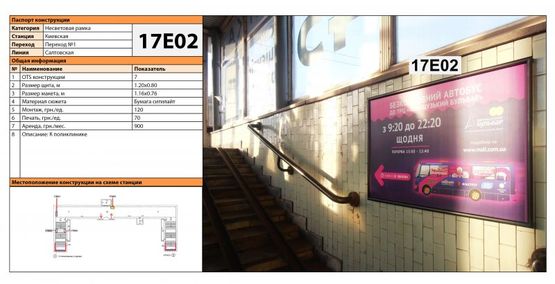 Фото рекламної площини за адресою Станция метро: Киевская, Выход №1 Фото рекламної площини за адресою Станция метро: Киевская, Выход №1