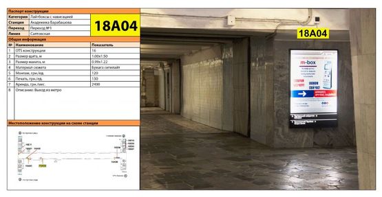 Фото рекламной плоскости по адресу Станция метро: Академика Барабашова, Выход из метро Фото рекламной плоскости по адресу Станция метро: Академика Барабашова, Выход из метро