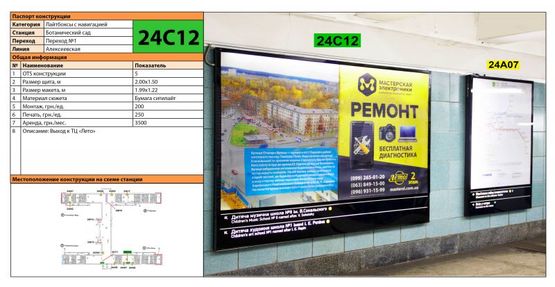 Фото рекламной плоскости по адресу Станция метро: Ботанический Сад, Выход к магазину ЛЕТО Фото рекламной плоскости по адресу Станция метро: Ботанический Сад, Выход к магазину ЛЕТО