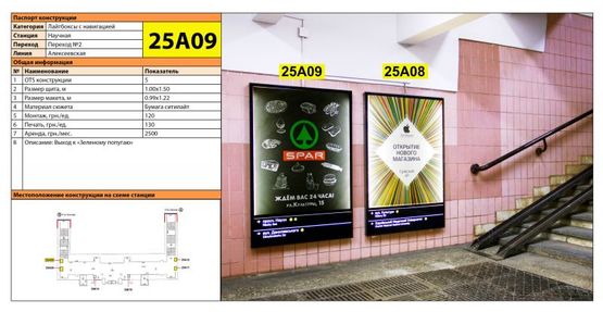 Фото рекламной плоскости по адресу Станция метро: Научная, Выход к Зеленому попугаю Фото рекламной плоскости по адресу Станция метро: Научная, Выход к Зеленому попугаю