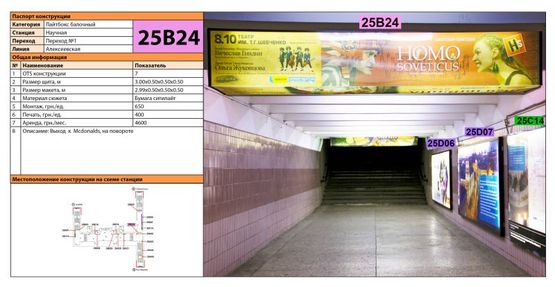 Фото рекламной плоскости по адресу Станция метро: Научная, Выход к Макдональдз, на повороте Фото рекламной плоскости по адресу Станция метро: Научная, Выход к Макдональдз, на повороте