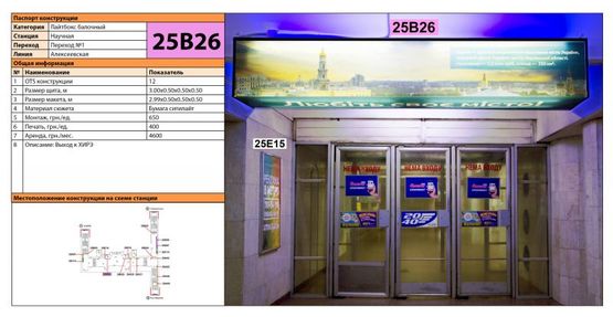 Фото рекламной плоскости по адресу Станция метро: Научная, Выход из метро Хире Фото рекламной плоскости по адресу Станция метро: Научная, Выход из метро Хире