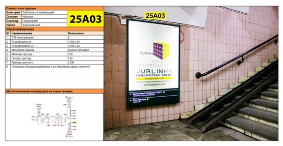 Фото рекламной плоскости по адресу Станция метро: Научная, Выход к Налоговой, к ул. Бакулина, вдоль ступеней Фото рекламной плоскости по адресу Станция метро: Научная, Выход к Налоговой, к ул. Бакулина, вдоль ступеней
