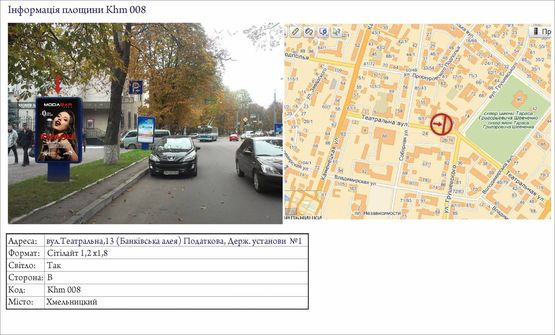 Фото рекламной плоскости по адресу вул.Героїв Майдану,13  Податкова, алея банків №1
