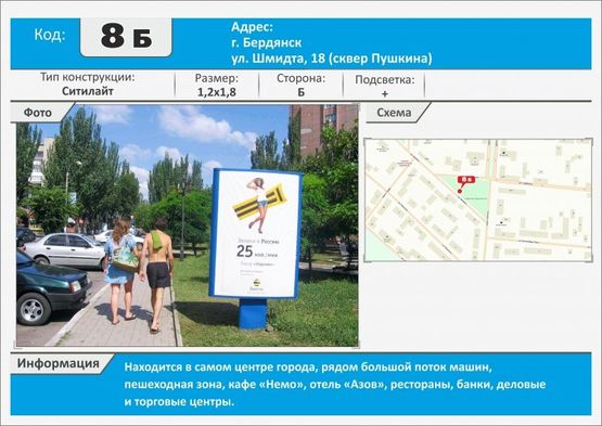 Фото рекламной плоскости по адресу ул. Шмидта, 18, пицца Немо кафе, отель Азов,офисы Фото рекламной плоскости по адресу ул. Шмидта, 18, пицца Немо кафе, отель Азов,офисы